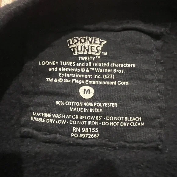 Vintage 90's Tweety Bird Sweatshirt Looney Tunes Six Flags Medium EUC - Picture 3 of 6